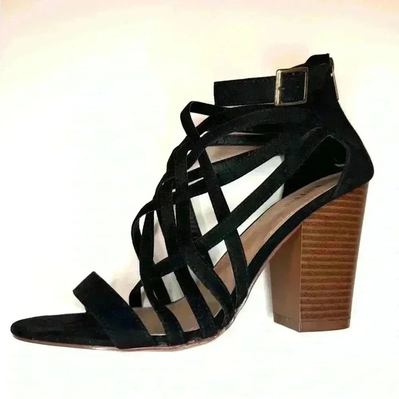 JustFab Womens Nashia Heeled Sandal in black Size 11 - Picture 8 of 8